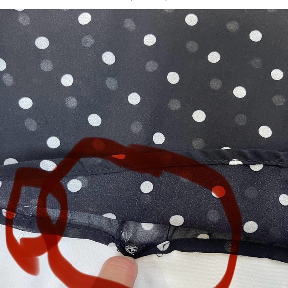 Women's Polka Dot Sheer Blouse Size Small black/white By Cotton On 3/4 Sleeve - Picture 2 of 15